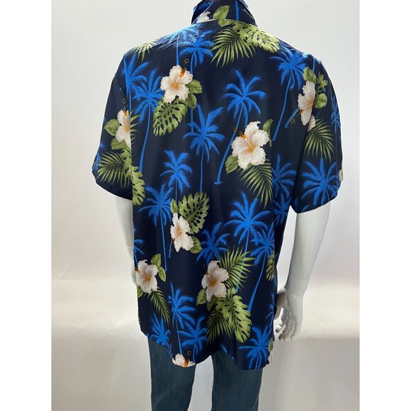 Rima Vintage Tropical Hawaiian Short Sleeve Shirt  Size XL Blue   Terivoile - Picture 16 of 16